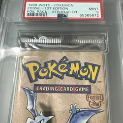 1999 POKEMON FOSSIL PACK 1ST ED-AERODACTYL FOIL PSA 9 - Image 3