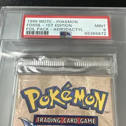1999 POKEMON FOSSIL PACK 1ST ED-AERODACTYL FOIL PSA 9 - Image 4