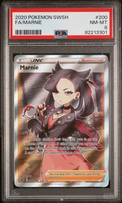 2020 POKEMON SWORD & SHIELD #200 FA/MARNIE PSA 8 - Image 1