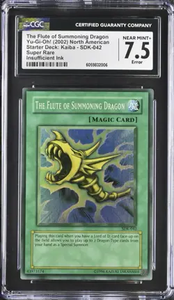Yugioh FADED CGC 7.5 The Flute Of Summoning Dragon ERROR Super Rare Unlimited - Image 1