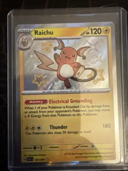 Pokemon TCG Shiny Raichu Holo Card Paldean Fates Baby Shiny Rare 132/091 - Image 1