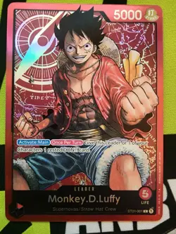 One Piece Card Game OPTCG Monkey.D.Luffy ST01-001 Pre Errata Leader - Image 1