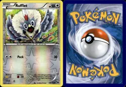 REVERSE HOLO Rufflet 129/162 LP - XY Breakthrough Pokemon Card - Tomokazu Komiya - Image 1