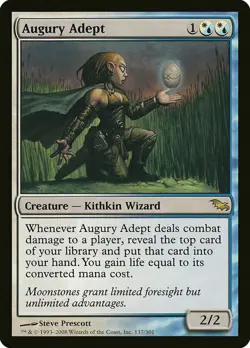 MTG X5 Augury Adept - SHM Shadowmoor MP - Image 1