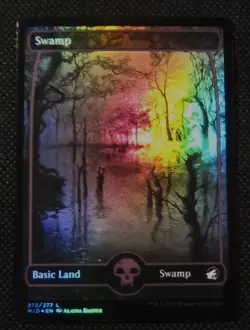 MTG FOIL Basic Land SWAMP Innistrad Midnight Hunt Full Art 272 - Image 1