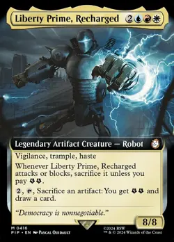 1x Liberty Prime, Recharged ~ Extended Art NM-Mint, English Fallout MTG Magic - Image 1