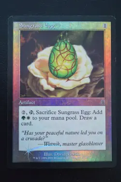 Magic The Gathering MTG SUNGRASS EGG FOIL Odyssey MP Moderately Played - Image 1