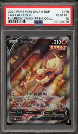 Pokemon Flareon V VMAX Premium Coll. Full Alt Art Promo SWSH179 PSA 10 Gem Mint - Image 1