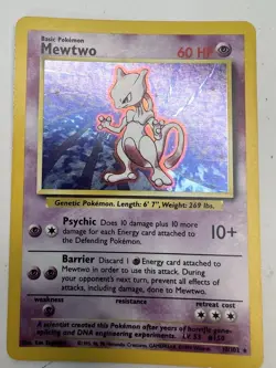 Mewtwo Holo - Base Set - Pokemon - X1 - Moderately Played - Image 1