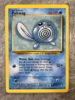 Poliwag 059/102 Pokemon TCG Base Set Vintage WOTC Card Regular (Moderate Play) 2 - Image 1