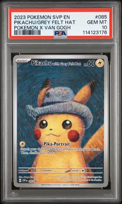 2023 POKEMON SVP ENSV BLACK STAR PROMO 085 PIKACHU WITH GREY FELT HAT PS G2U - Image 1