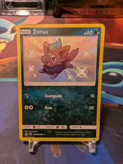 Pokemon TCG Zorua SV25/SV94 Hidden Fates Baby Shiny Sun & Moon Holo Full Art NM - Image 1