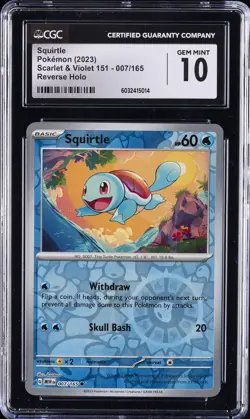 2023 POKEMON SCARLET & VIOLET 151 #007/165 SQUIRTLE CGC 10 GEM MINT - Image 1