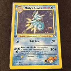 💦NM Pokemon TCG Gym Heroes 1st Edition Holo Rare Misty's Seadra 9/132 WOTC - Image 1