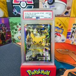 PSA 7 2016 Pokemon Game XY Black Star Red & Blue Collection Promo Pikachu XY124 - Image 1