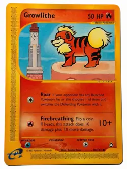 Growlithe - 80/147 Aquapolis 2002 - WOTC Pokemon TCG - Image 1