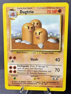 Pokemon TCG Dugtrio 19/102 Base Set Regular Unlimited-WOTC-LP/NM - Image 1
