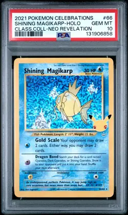 2021 POKEMON CELEBRATIONS CLASSIC COLL #66 SHINING MAGIKARP-HOLO PSA 10 - Image 1