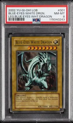 2002 YU-GI-OH! LOB-LEGEND OF BLUE EYES WHITE DRAGON BLUE-EYES WHITE DRAGON PSA 8 - Image 1
