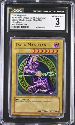 Yugioh CGC Dark Magician FOIL BLEED ERROR SDY-006 Ultra Rare 2002 Starter Deck - Image 1