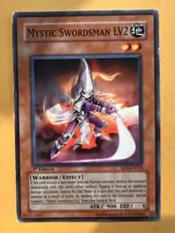 Yugioh 1x Mystic Swordsman LV2 SD5-EN013 Common 1st Edition Light Play - Image 1