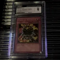 Yugioh CGC 8 FADED ERROR Mask Of Restrict LON-018 MISPRINT INSUFFICIENT INK - Image 2