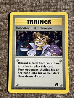 Imposter Oak's Revenge 76/82 Pokemon Card Uncommon Unlimited Team Rocket - Image 1