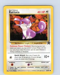 Pokemon TCG Rattata Team Rocket 66/82 Unlimited Common Card WOTC LP-NM - Image 1