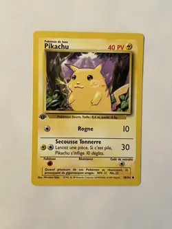 1999 1st Edition Pikachu (French) Base Set 58/102 Pokemon TCG Card Near Mint - Image 1