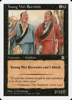 Young Wei Recruits Portal Three Kingdoms NM Black Common MAGIC CARD ABUGames - Image 1