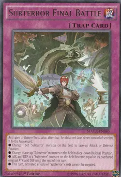 YUGIOH CARD 1 X SUBTERROR FINAL BATTLE MACR-EN085 1ST EDITION - Image 1