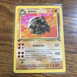 Pokemon TCG Golem Fossil, 1st Edition Uncommon Card 36/62 - Image 1