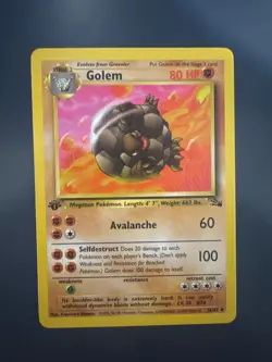 Pokemon TCG Fossil Golem 1st Edition Uncommon Card 36/62 - Image 1