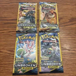 Pokemon Sun&Moon Unbroken Bonds 3 Card Mini Booster-Set of 4 -2 Sets (8 Cards) - Image 1