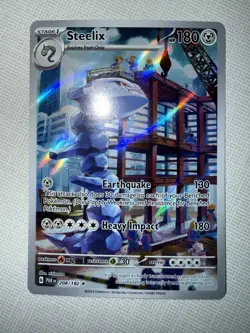 Pokemon TCG Steelix Paradox Rift Holo Card 208/182 Illustration Rare, Near Mint - Image 1
