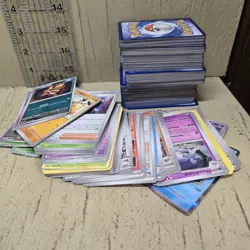 350 Pokemon Card plus 8 Shiny Holo Cards Random Mix English Only. Bulk Lot - Image 1