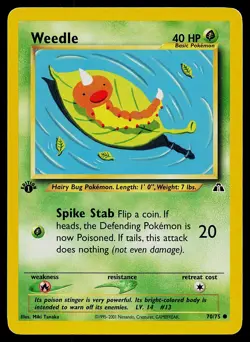 Pokemon Neo Discovery 70/75 Weedle 1st Edition Pokemon Card - Image 1