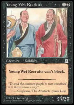 1x Young Wei Recruits NM-Mint, T-Chinese Portal Three Kingdoms MTG Magic - Image 1