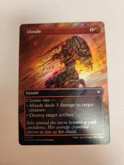 MTG Abrade - Borderless FOIL - MtG Foundations - NM #327 - Image 1