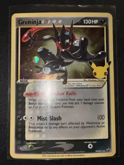 Pokemon TCG Greninja Gold Star SWSH144 Celebrations Black Star Promo Card NM - Image 1