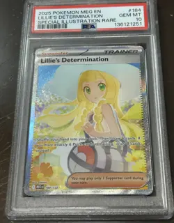 2025 POKEMON MEG EN-MEGA EVOLUTION #184 LILLIE'S DETERMINATION PSA 10 - Image 1