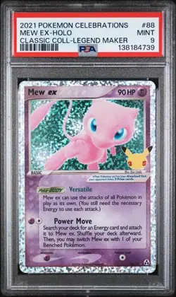2021 POKEMON CELEBRATIONS CLASSIC COLLECTION #88 MEW EX-HOLO LEGEND MAKER PSA 9 - Image 1
