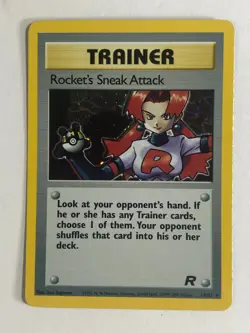 Pokemon TCG Team Rocket Set Holographic Rocket's Sneak Attack 16/82 Light Played - Image 1