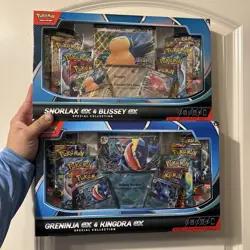 Pokemon TCG Snorlax Ex + Greninja Ex Special Collection Box Lot (1 Box of Each) - Image 1