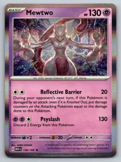 Pokemon 2023 Mewtwo 150/165 Scarlet & Violet 151 MEW Holo English | NM - Image 1