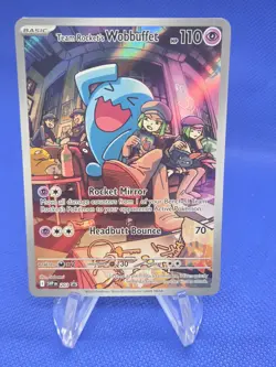 Pokemon Scarlet & Violet Destined Rivals Team Rocket’s Wobbuffet 203 ETB Promo - Image 1