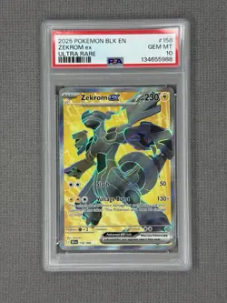PSA 10 Zekrom ex 158/086 Pokemon Black Bolt Ultra Rare - Image 1