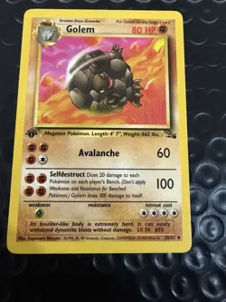 Pokemon 1st Edition Golem Uncommon Fossil 36/62 NM - Image 1