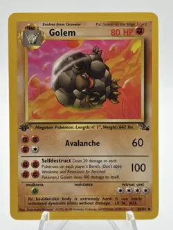 Pokemon Golem 36/62 Fossil - 1st Edition Regular TOWC Unlimited - Image 1