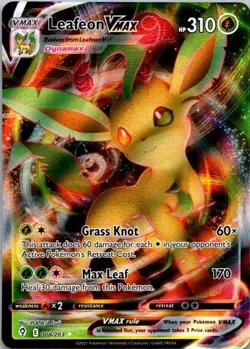 Pokemon TCG Leafeon VMAX Ultra Rare Card Evolving Skies 008/203 NM (SKU 1-3) - Image 1